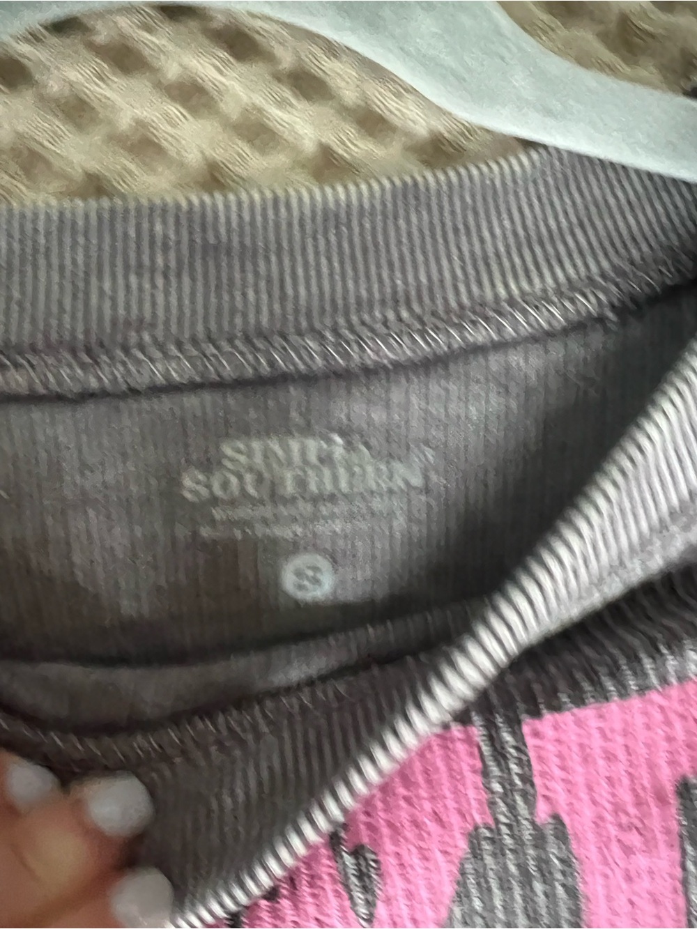 Simply Southern Gray Pullover with Pink Smiley and Cowgirl Hat - Picture 2 of 3